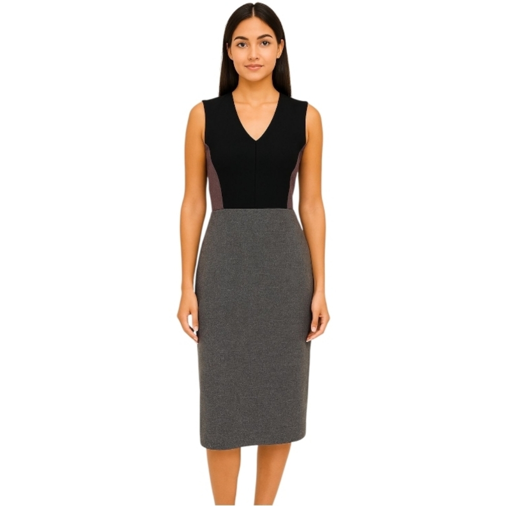 Loft Mixed Media Color Block Sleeveless Sheath Dress Jumper Women's Sz 10